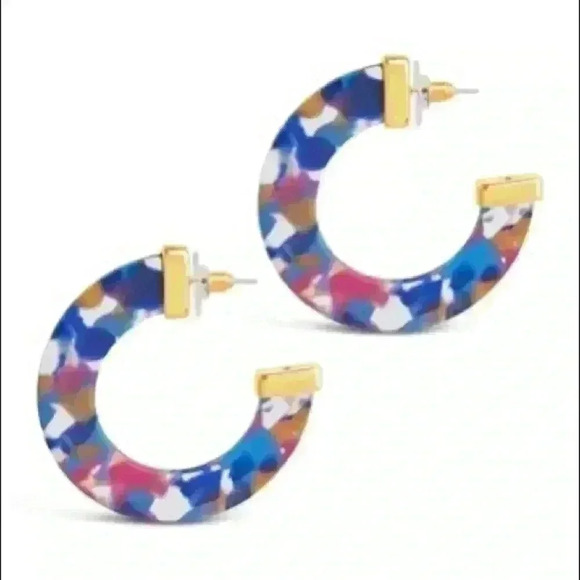Sterling Forever new Resin Retro Resort Hoops - Picture 1 of 2
